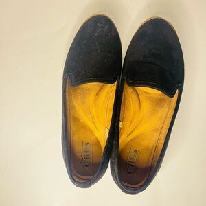 Cliffs Loafers black Leather Suede Sz 8.5M